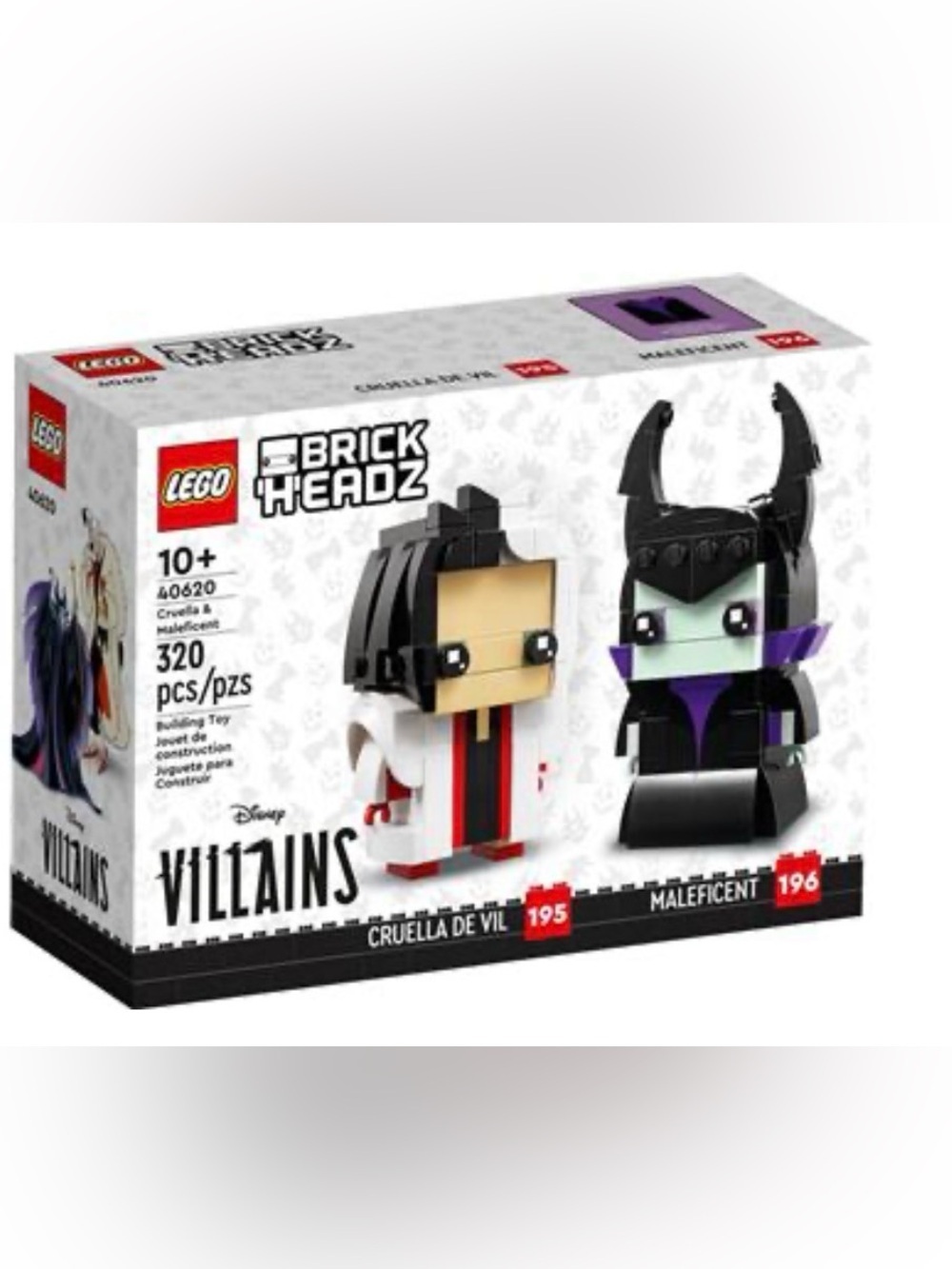 LEGO 40620 villains Cruella & Maleficent BrickHeadz set new sealed retired